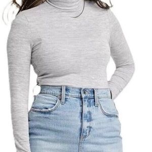 Universal Thread Metallic Sparkle Gray Heathered LS Turtleneck Blouse Women's S